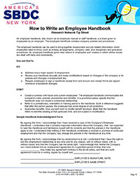 Employee Handbook Tip Sheet