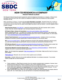 Researching Companies Tip Sheet